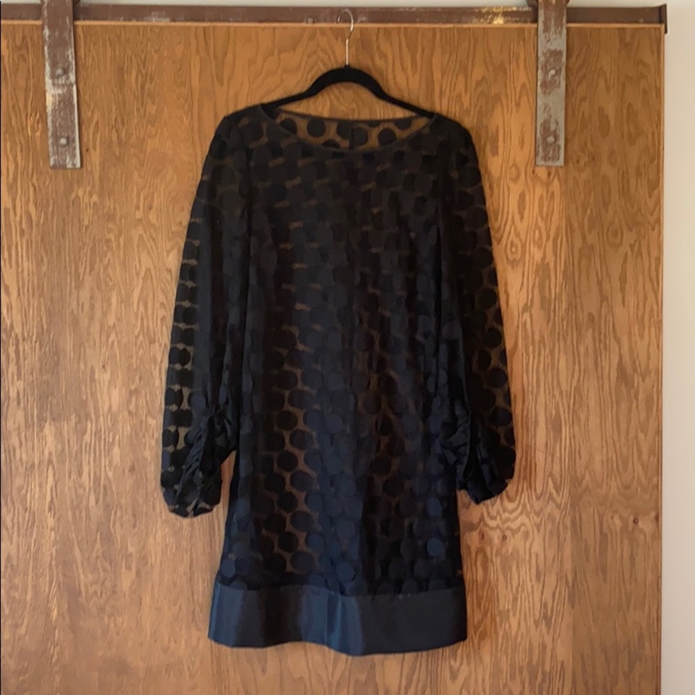 Sheer black polka dot dress
